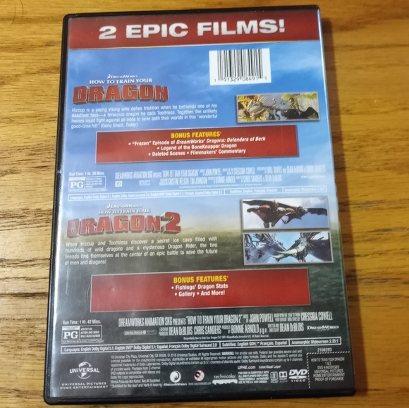DreamWorks HOW TO TRAIN YOUR DRAGON 1 & 2 Double Feature on DVD - Picture 2 of 2